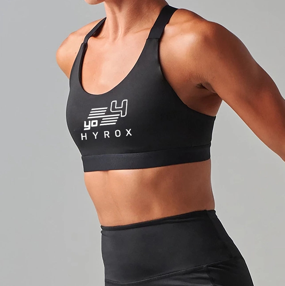Yo4 - Sports Bra - CrossOver Back - Hyrox Print