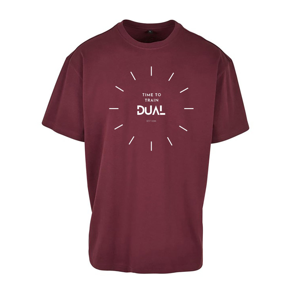 Dual Fitness Clock Print - Oversized Heavyweight T shirt