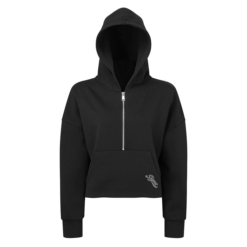 Ladies Half zip cropped hoodie