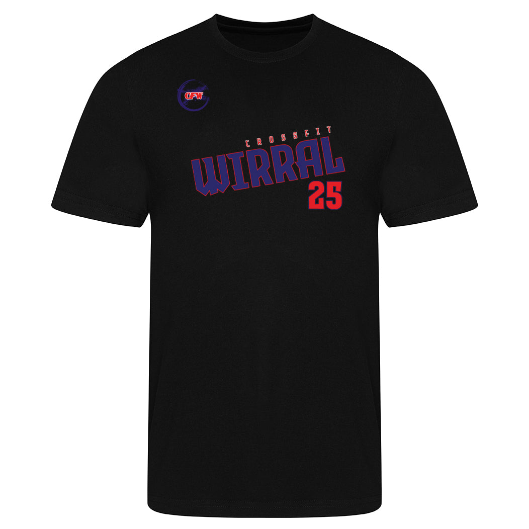 Black - Blue / Red Wirral unisex t shirt