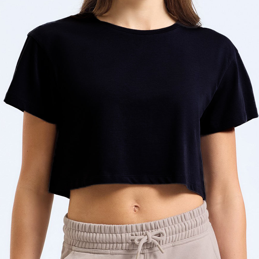 SALE ITEM - Cropped T shirt - Black