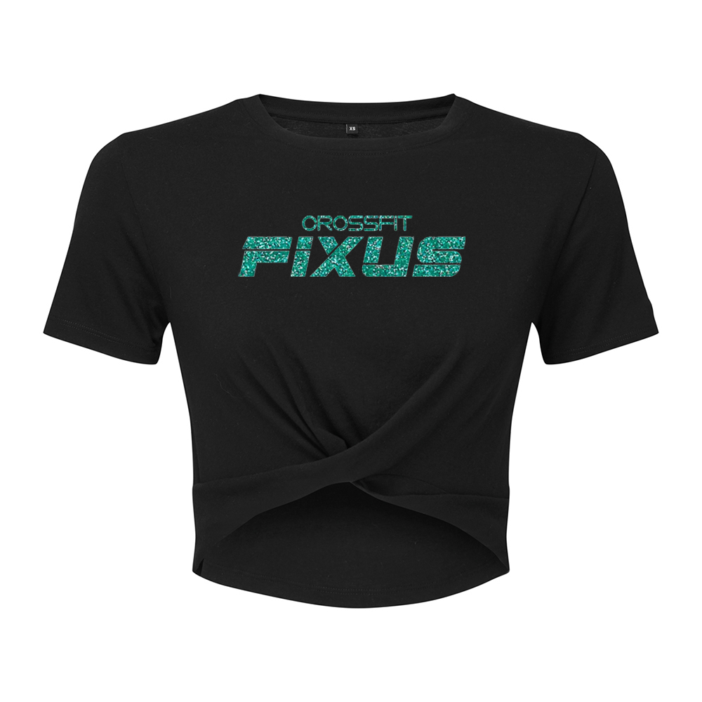 CrossFit Fixus - Twisted Crop T shirt - Glitter Print
