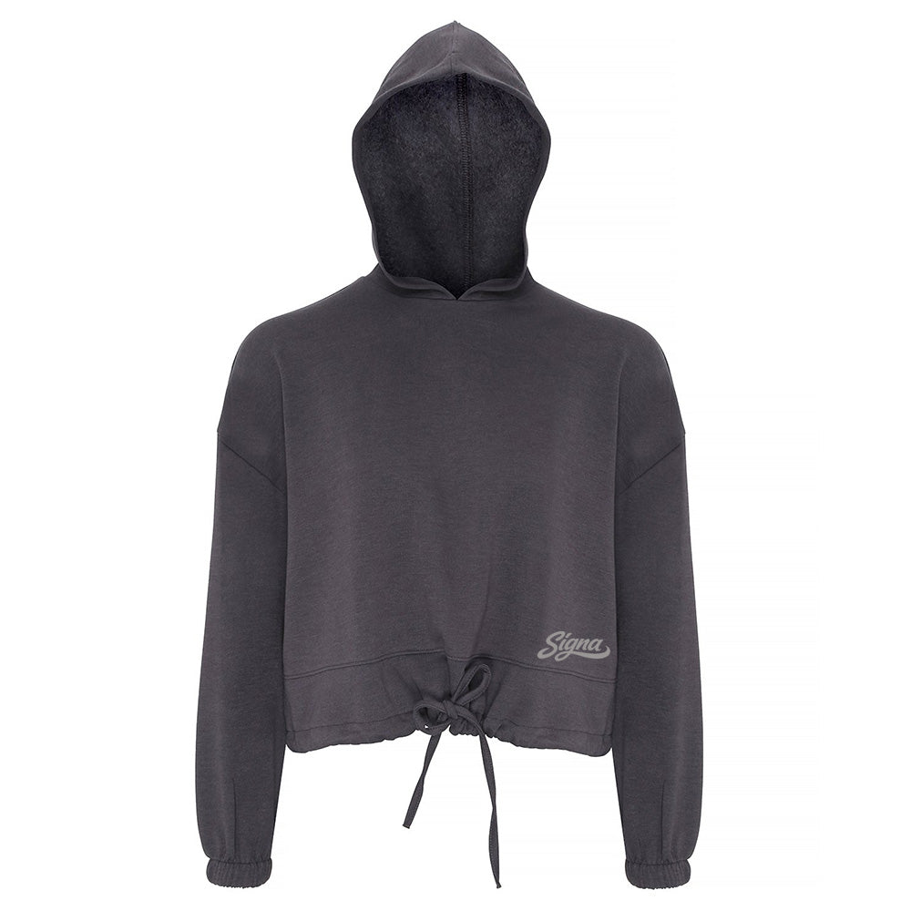 Ladies cropped Drawstring hoodie