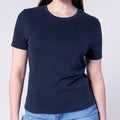 SALE ITEM - PREMIUM LADIES CUT T SHIRT - NAVY