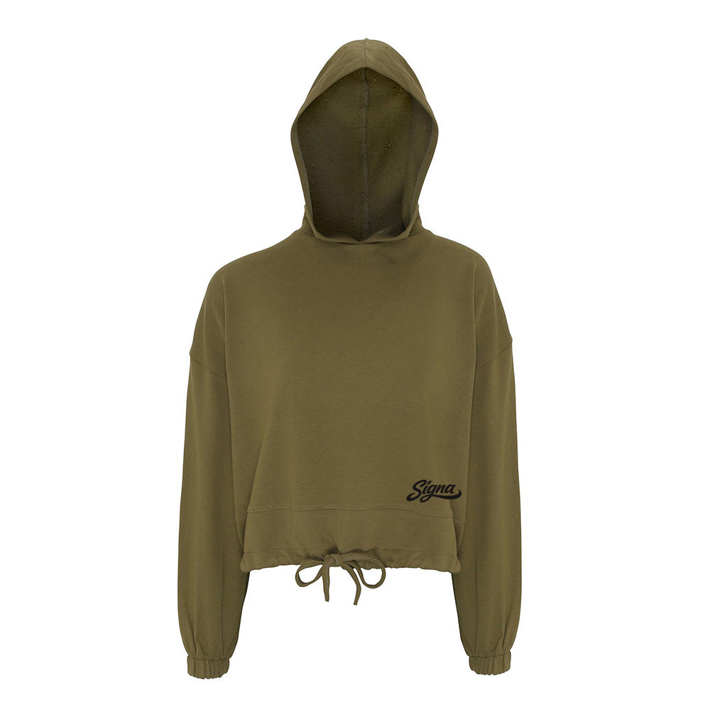 Ladies cropped Drawstring hoodie