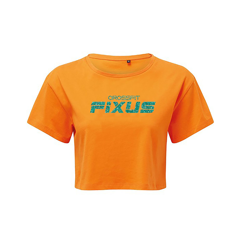 CrossFit Fixus - Cropped Orange T shirt - Glitter Print