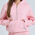 Ladies Half zip cropped hoodie
