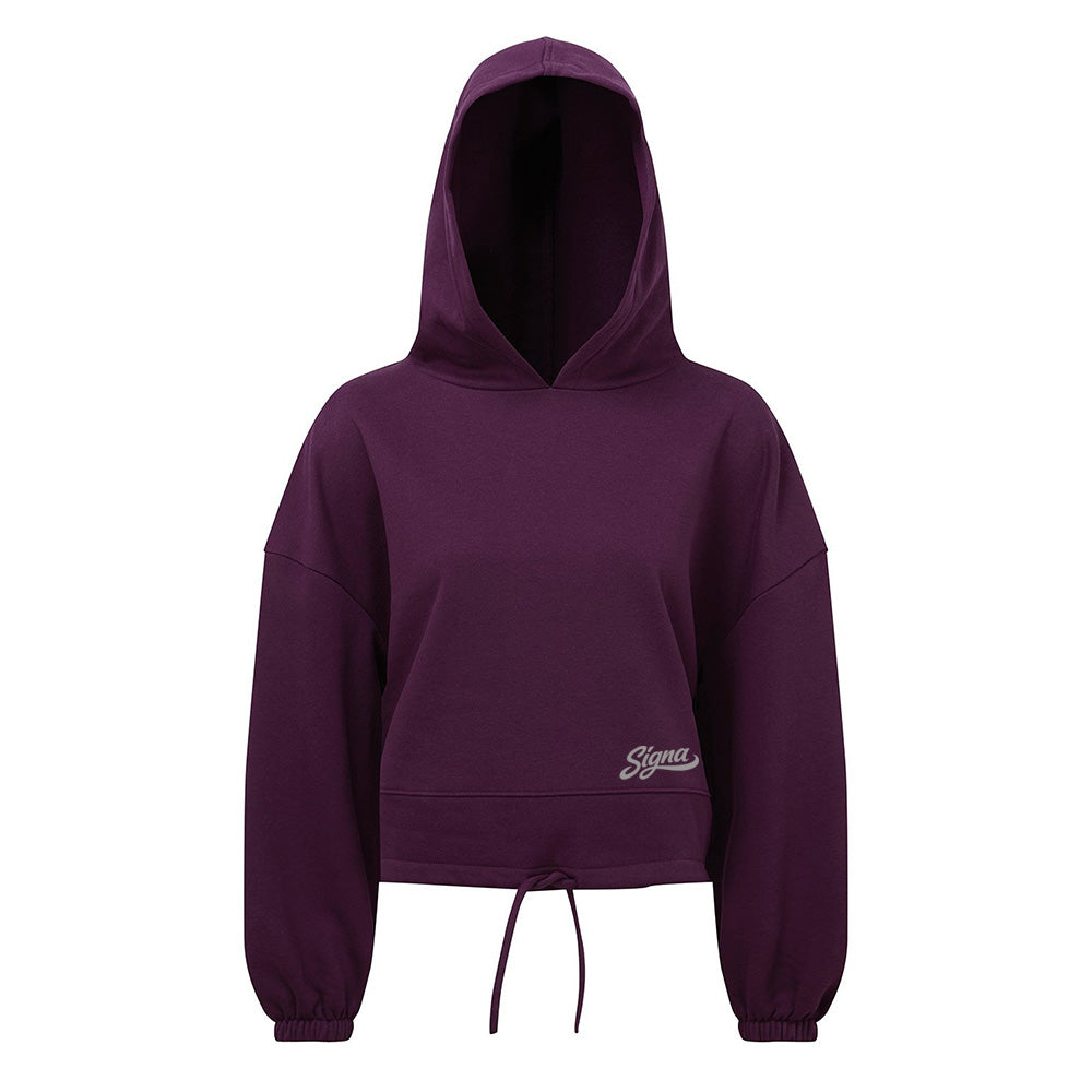 Ladies cropped Drawstring hoodie