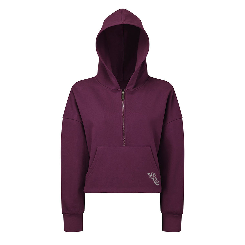 Ladies Half zip cropped hoodie
