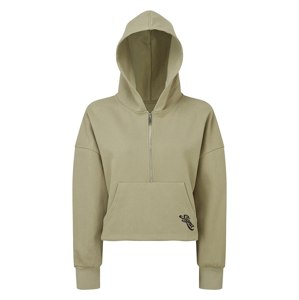 Ladies Half zip cropped hoodie