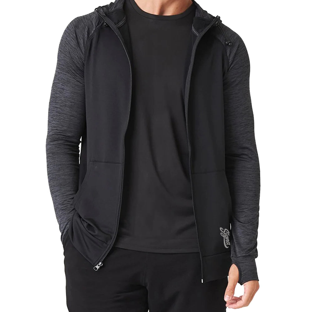 Stretch Zip up hoodie - Contrast sleeve